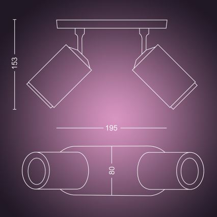 Philips 50632/31/P7 - LED Bodové svietidlo HUE FUGATO 2xGU10/5,7W/230V