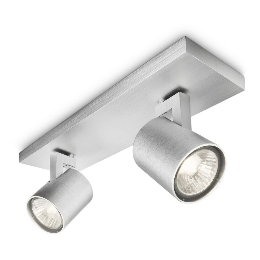Philips 53092/48/16 - Bodové svietidlo RUNNER strieborné 2xGU10/35W/230V
