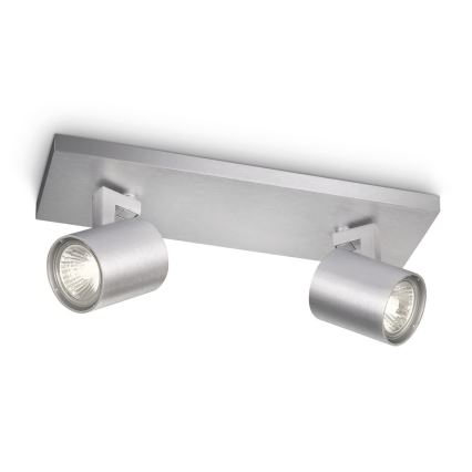Philips 53092/48/16 - Bodové svietidlo RUNNER strieborné 2xGU10/35W/230V