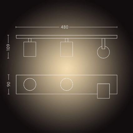 Philips - LED Stmievateľné svietidlo Hue RUNNER 3xGU10/5W/230V + diaľkové ovládanie