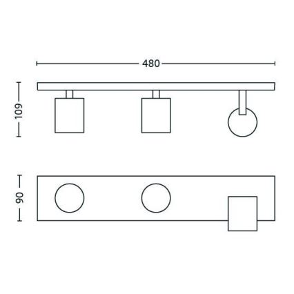 Philips - LED RGBW Stmievateľné bodové svietidlo 3xGU10/6W/230V matný chróm + diaľkové ovládanie
