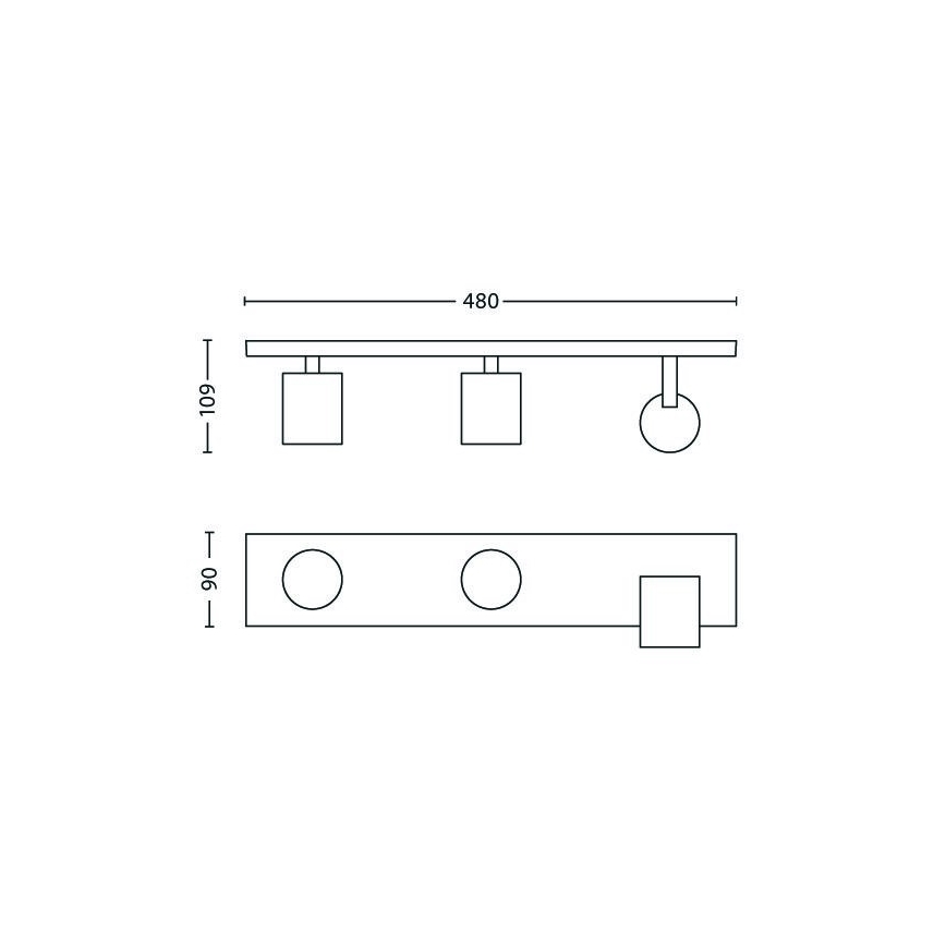 Philips - LED RGBW Stmievateľné bodové svietidlo 3xGU10/6W/230V matný chróm + diaľkové ovládanie