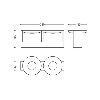 Philips 53152/48/P0 - LED Bodové svietidlo PARTICON 2xLED/4,5W/230V