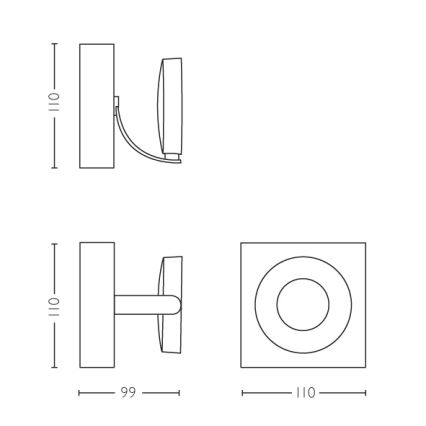 Philips 53170/31/P0 - Stmievateľné bodové svietidlo MYLIVING CLOCKWORK 1xLED/4,5W