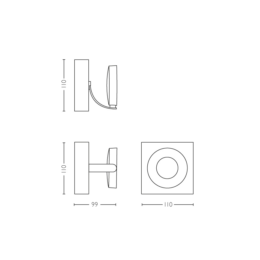 Philips 53170/31/P0 - Stmievateľné bodové svietidlo MYLIVING CLOCKWORK 1xLED/4,5W/230V