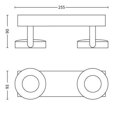 Philips - LED Stmievateľné bodové svietidlo 2xLED/4,5W/230V