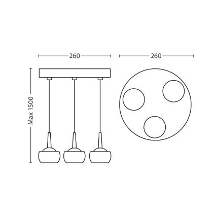 Philips 53223/11/16 - LED závesné svietidlo CYPRESS 3xLED/3W/230V