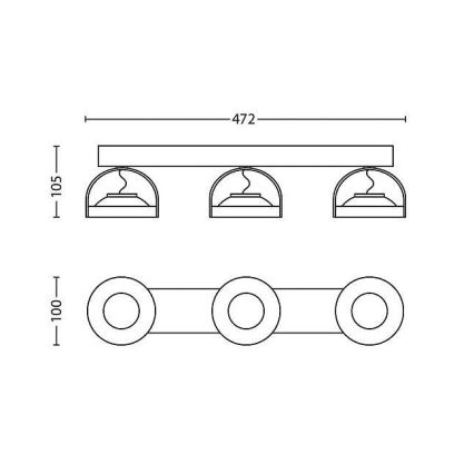 Philips - LED Stmievateľné bodové svietidlo 3xLED/4,5W/230V