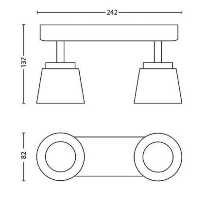 Philips 53342/31/16 - LED bodové svietidlo DENDER 2xLED/4W/230V