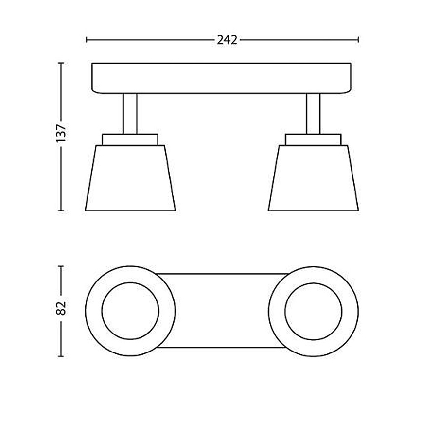 Philips 53342/31/16 - LED bodové svietidlo DENDER 2xLED/4W/230V