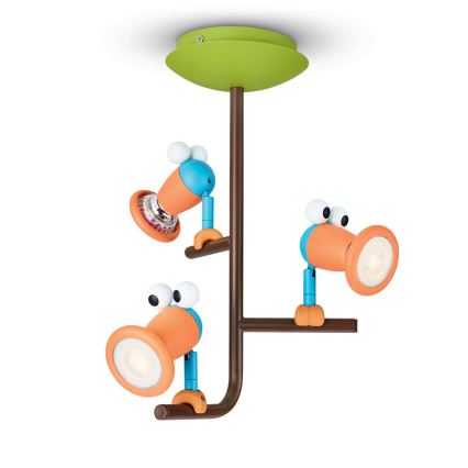 Philips 56313/55/PO – LED Detské bodové svietidlo MYKIDSROOM BIRDEY 3xGU10/3,5W/230V