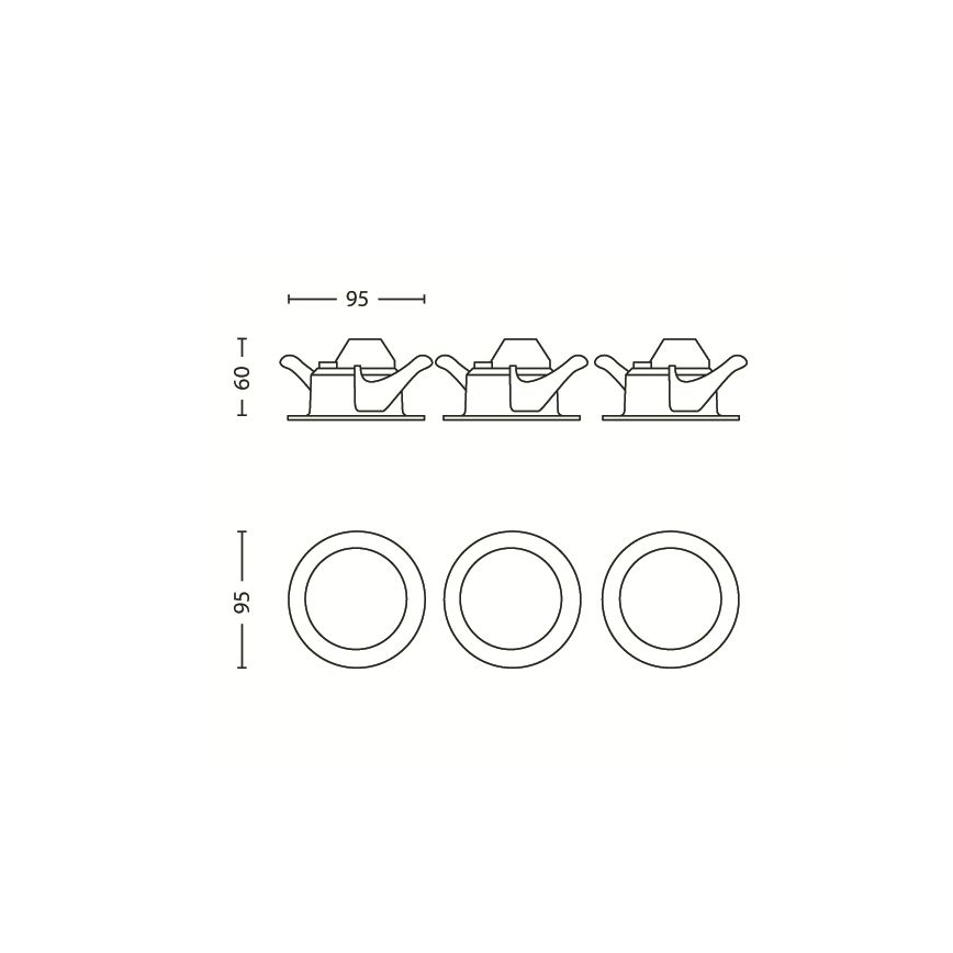 Philips 59100/87/16 - SET 3x LED bodové  svietidlo MYLIVING SCEPTRUM 3xLED/3W