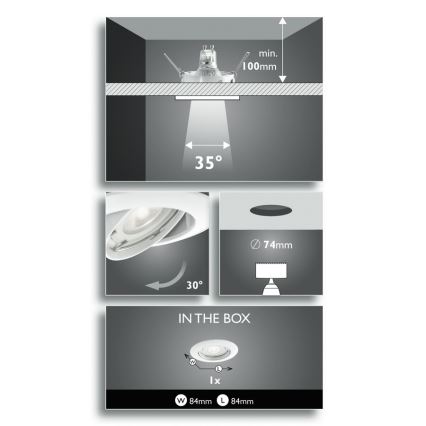 Philips 59270/31/16 - LED koupelnové svítidlo SMARTSPOT NASH 1xGU10/4W/230V