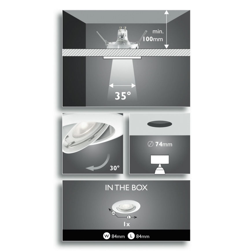 Philips 59270/31/16 - LED koupelnové svítidlo SMARTSPOT NASH 1xGU10/4W/230V
