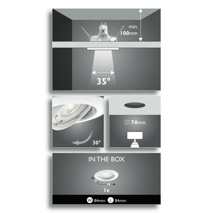 Philips 59270/31/16 - LED koupelnové svítidlo SMARTSPOT NASH 1xGU10/5,5W/230V