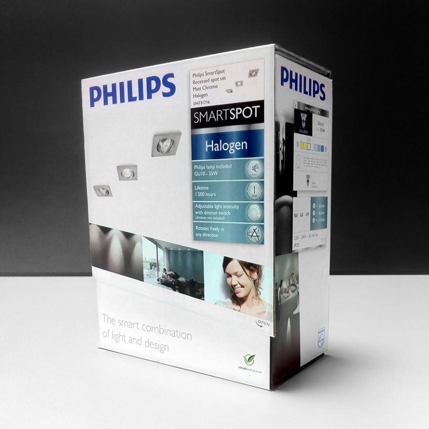 Philips 59473/17/16 - SADA 3x Podhĺadové svietidlo MYLIVING CAPELLA 3xGU10/35W/230V matný chróm