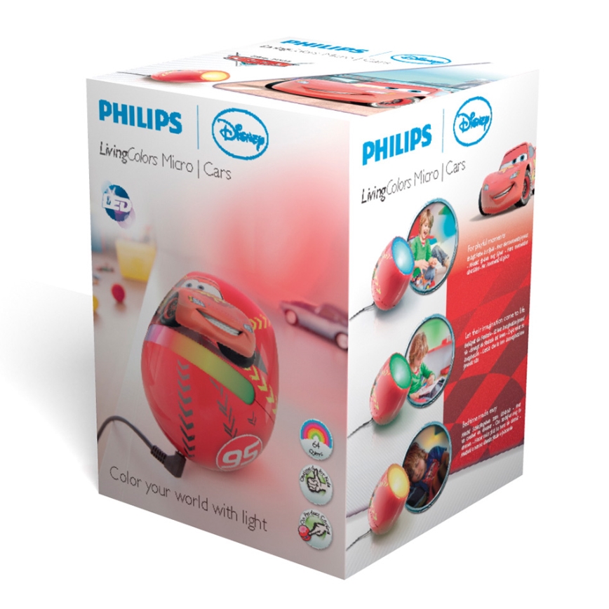 Philips 71704/32/16 - Dekoratívne detské LED svietidlo LIVINGCOLORS MICRO DISNEY CARS 1xRGB LED/4,7W/230V