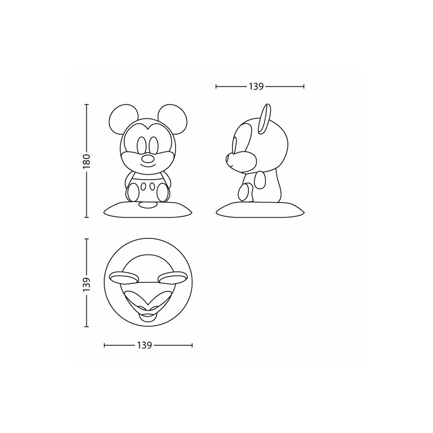 Philips 71709/30/16 - detská lampa DISNEY SOFTPAL MICKEY LED/1W/220-240V