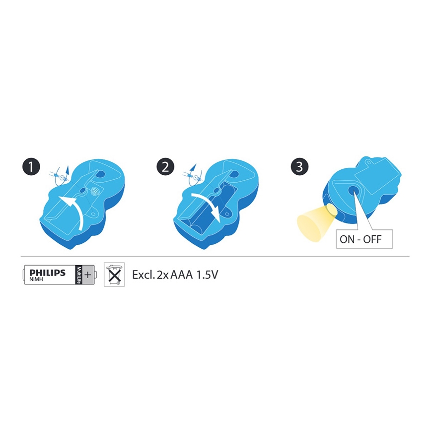 Philips 71767/08/16 - LED detská lampa DISNEY FROZEN 1xLED/0,3W/2xAAA