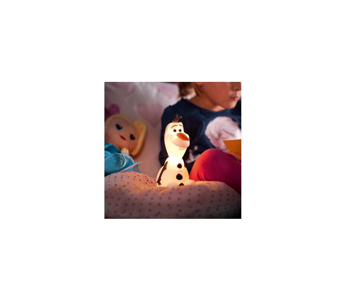Philips 71768/08/16 - LED detská lampa DISNEY FROZEN OLAF LED/0,3W/2xAAA snehuliak 71768/08/16
