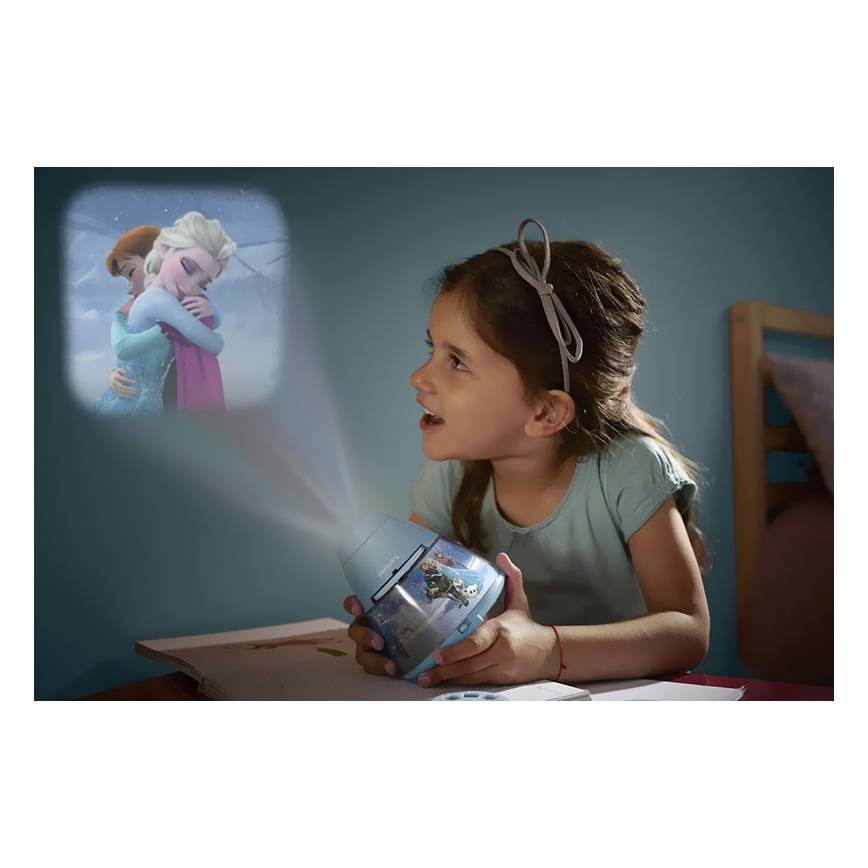 Philips 71769/08/16 - LED dětská lampa FROZEN 1xLED/0,1W + 3xLED/0,3W/3xAA projektor