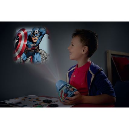 Philips 71769/35/P0 - LED detský projektor a svetlo AVENGERS 1xLED/0,1W/4,5V