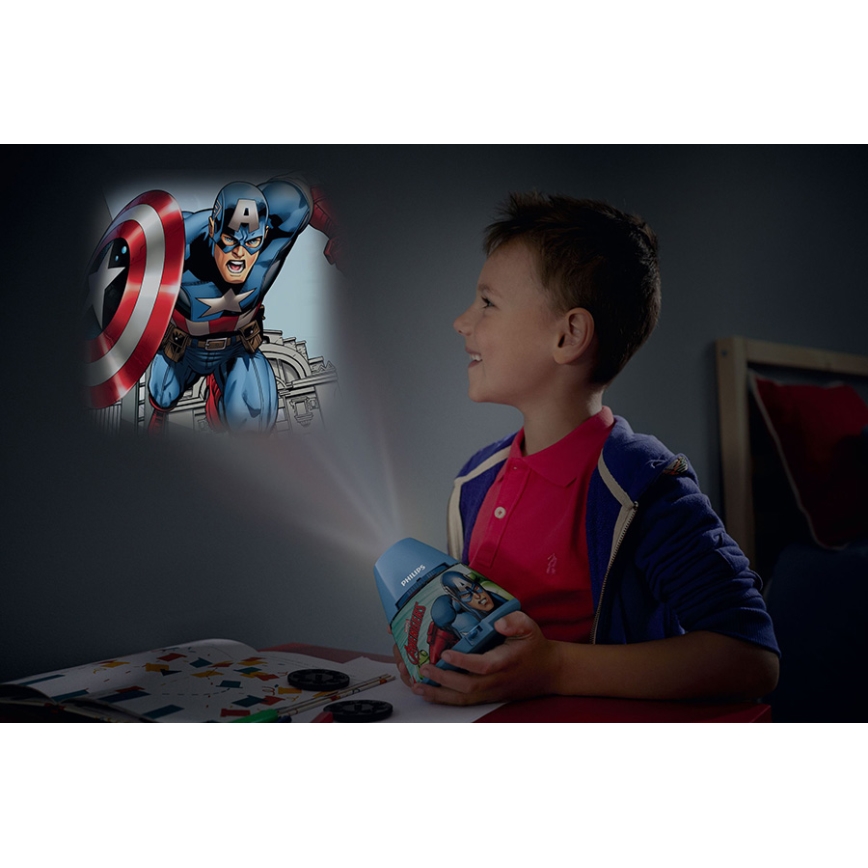 Philips 71769/35/P0 - LED detský projektor a svetlo AVENGERS 1xLED/0,1W/4,5V
