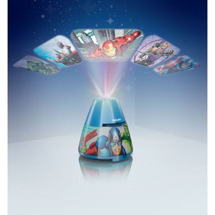 Philips 71769/35/P0 - LED detský projektor a svetlo AVENGERS 1xLED/0,1W/4,5V