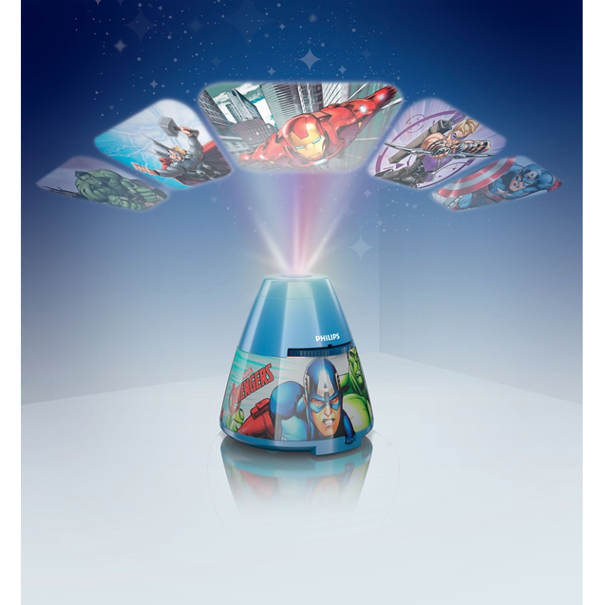 Philips 71769/35/P0 - LED detský projektor a svetlo AVENGERS 1xLED/0,1W/4,5V