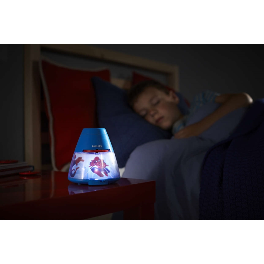 Philips 71769/40/16 - Detská stolná lampa a projektor DISNEY SPIDER-MAN 1xLED/0,1W + 3xLED/0,3W/4,5 V