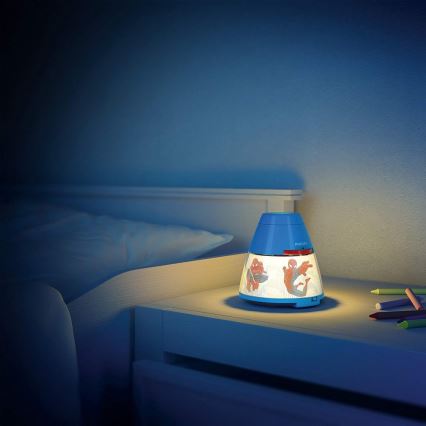 Detská stolná lampa a projektor 1xLED/0,1W + 3xLED/0,3W/4,5 V