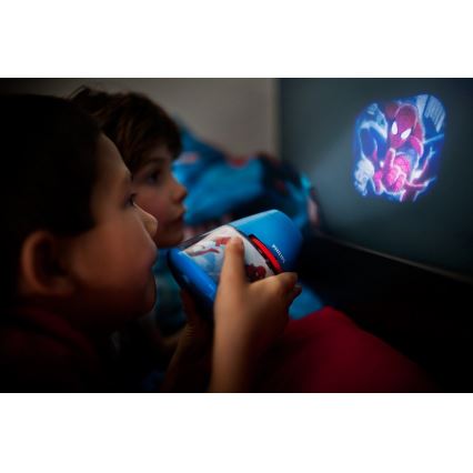 Philips 71769/40/16 - LED Detský projektor MARVEL SPIDER MAN LED/0,1W/3xAA