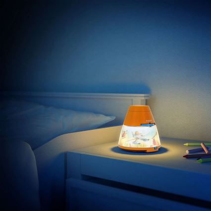 Philips 71769/53/16 - LED dětská lampa PLANES 1xLED/0,1W + 3xLED/0,3W/3xAA projektor