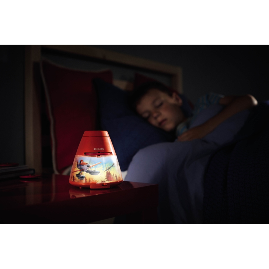 Philips 71769/53/16 - LED detská lampa DISNEY PLANES 1xLED/0,1W + 3xLED/0,3W/3xAA projektor