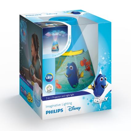 Philips 71769/90/16 - LED Detský projektor DISNEY DORY LED/0,1W/3xAAA