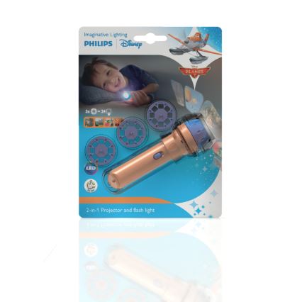 Philips 71788/53/16 - LED Detská baterka a projektor DISNEY PLANES LED/3xLR44