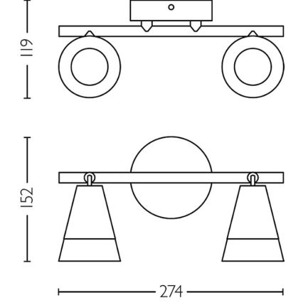 Philips - Bodové svietidlo CLEFT 2xGU10/5W/230V
