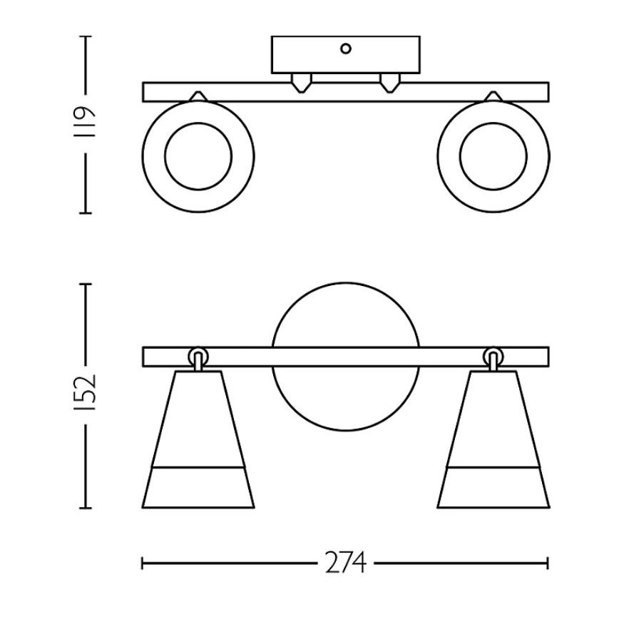 Philips - Bodové svietidlo CLEFT 2xGU10/5W/230V
