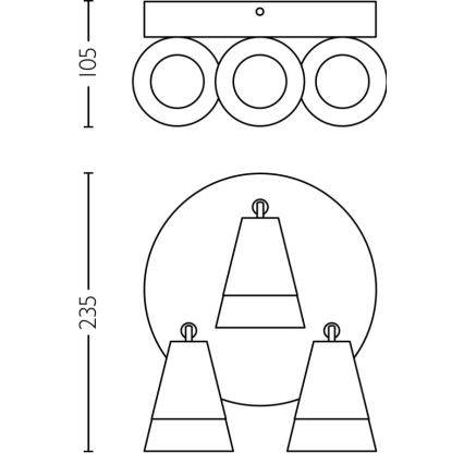 Philips - Bodové svietidlo CLEFT 3xGU10/5W/230V