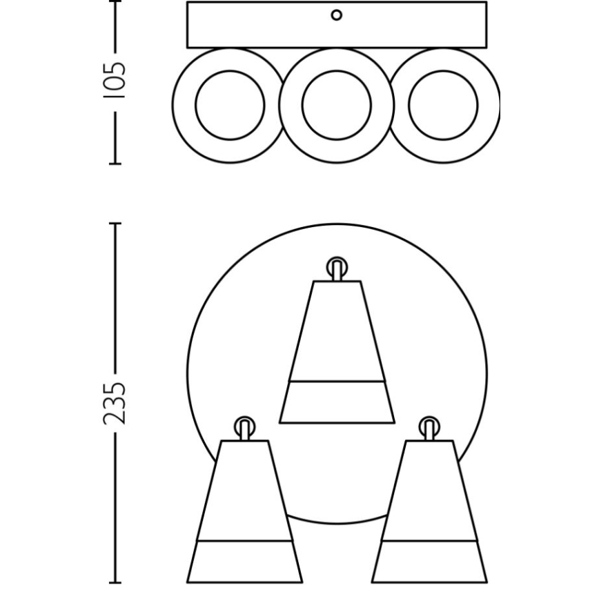 Philips - Bodové svietidlo CLEFT 3xGU10/5W/230V