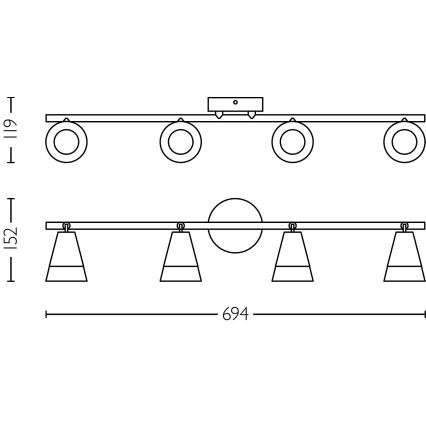 Philips - Bodové svietidlo CLEFT 4xGU10/5W/230V