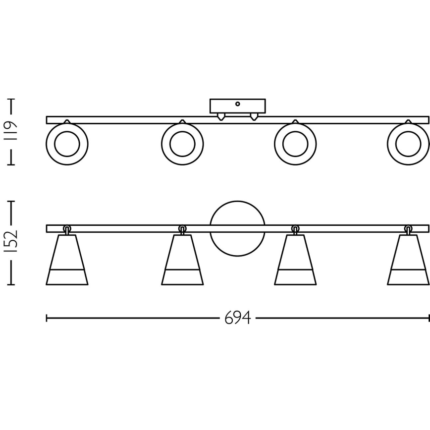 Philips - Bodové svietidlo CLEFT 4xGU10/5W/230V