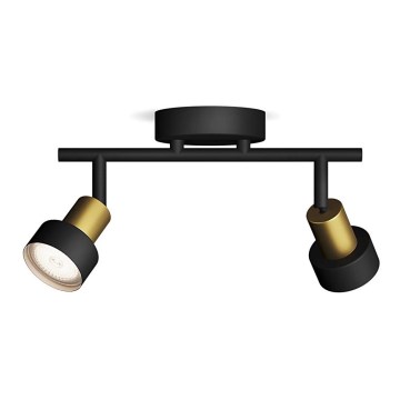Philips - Bodové svietidlo CONDUIT 2xGU10/5W/230V čierna/mosadz