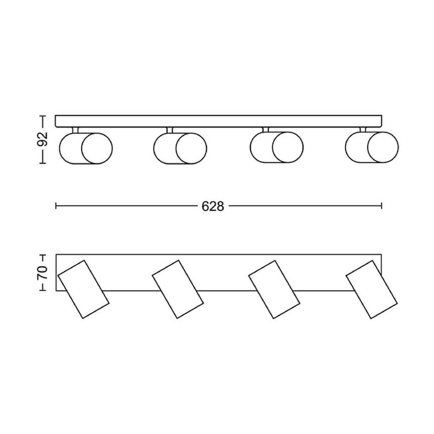 Philips - Bodové svietidlo 4xGU10/5,5W/230V