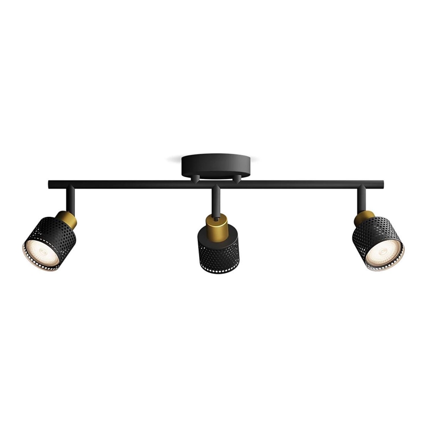 Philips - Bodové svietidlo NIALL 3xGU10/5W/230V čierna/mosadz