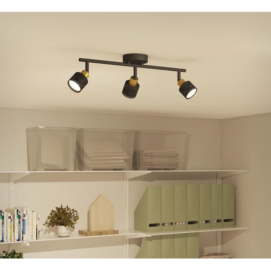Philips - Bodové svietidlo NIALL 3xGU10/5W/230V čierna/mosadz