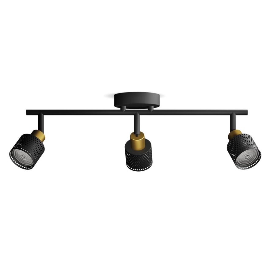 Philips - Bodové svietidlo NIALL 3xGU10/5W/230V čierna/mosadz