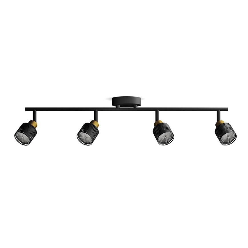 Philips - Bodové svietidlo NIALL 4xGU10/5W/230V čierna/mosadz
