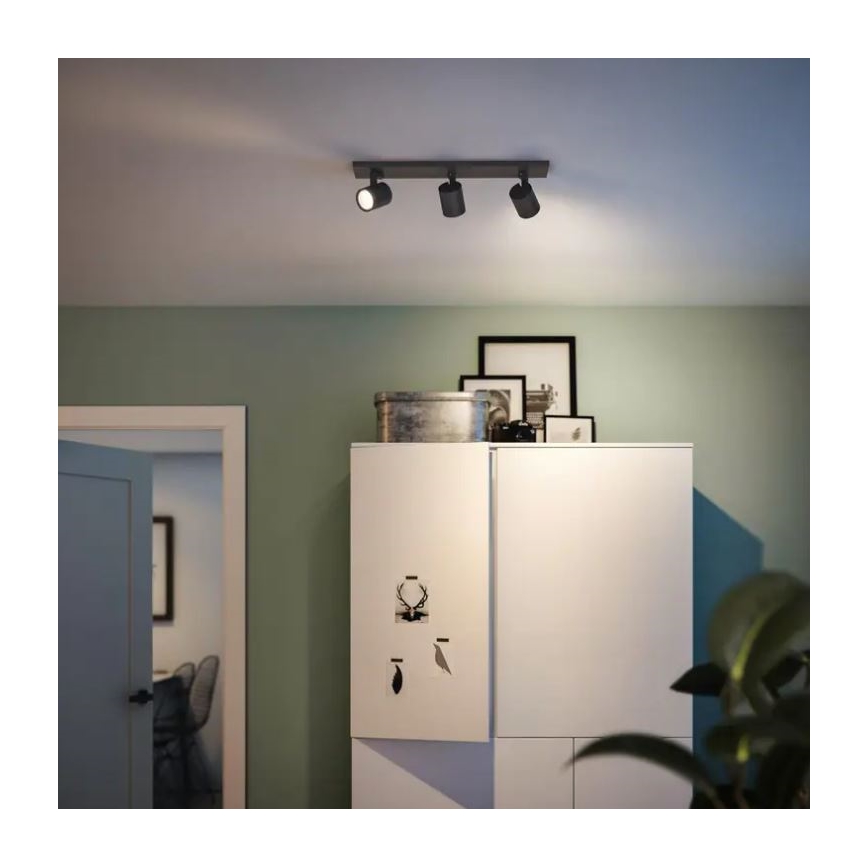 Philips - Bodové svietidlo RUNNER 3xGU10/20W/230V čierna