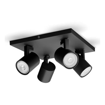 Philips - Bodové svietidlo RUNNER 4xGU10/20W/230V čierne